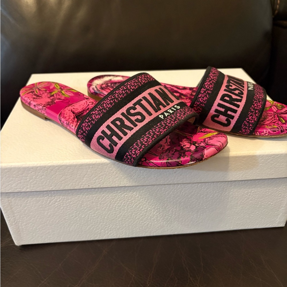 Dior Vibrant Pink Slide Sandals